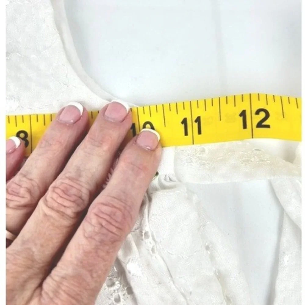 Vintage Bonnie Baby Dress White Eyelet Rosette Infant 24M